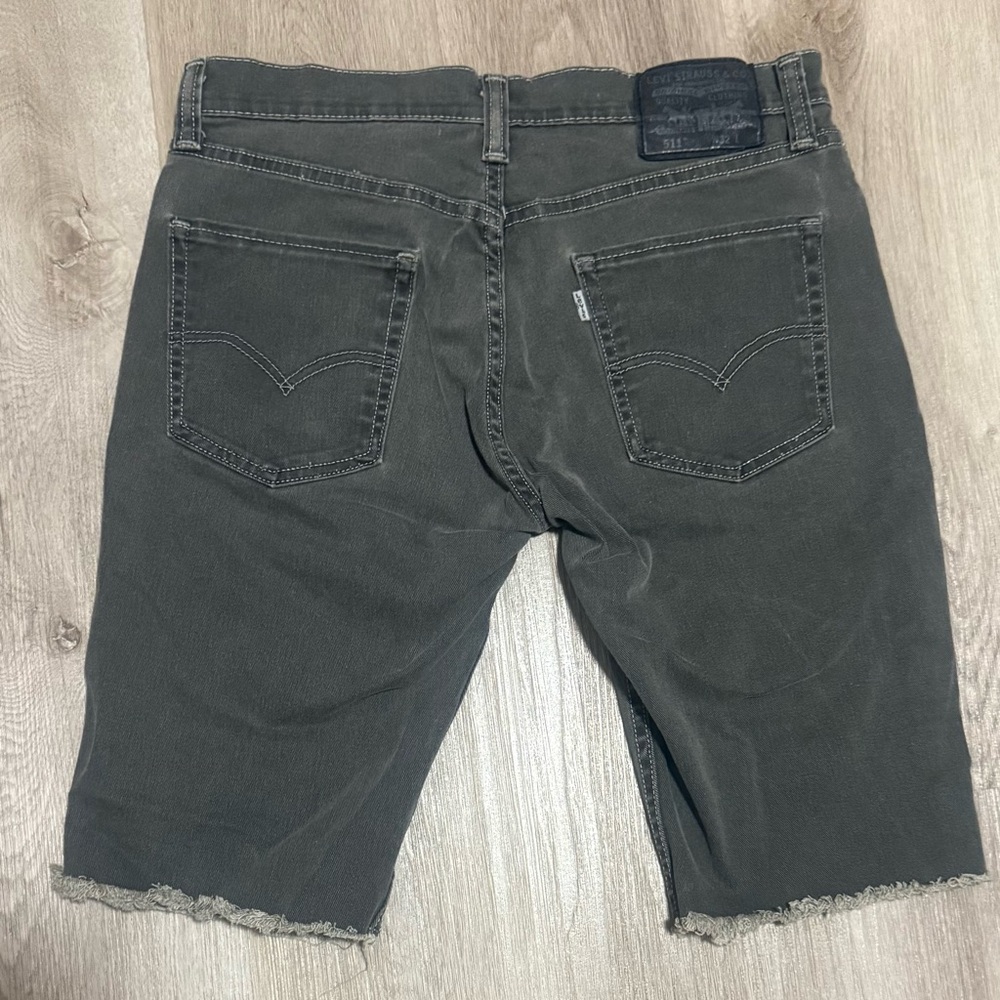 Levi’s 511 Cuttoff Denim Shorts Above Knee 12” Inseam Stretch Gray Men’s Size 32